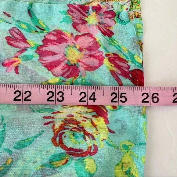 Figueroa & Flower Multicolor Paisley Sheer 3/4 Sleeve Blouse - Picture 12 of 14